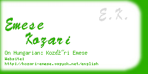 emese kozari business card